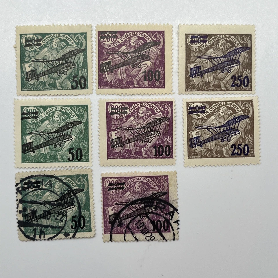 Checoslovaquia: sello coleccionable con recargo de 1922. Avión. Avión. 100/200/400 Foto 1 de 1