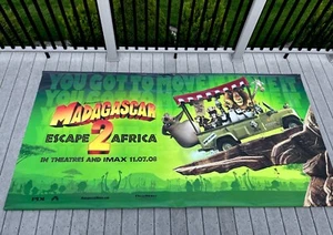 RARO Madagascar Escape 2 África Película Jumbo Banner 2008 PVC Resistente 120"x60" - Imagen 1 de 8