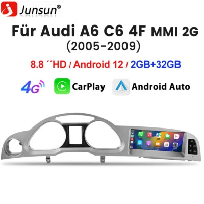 Car Multimedia GPS Autoradio Android 12 MMI for Audi A6 C6 2005-2009 carplay SWC - Bild 1 von 4