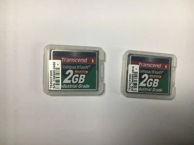 New Original Transcend CompactFlash CF200I 2 GB Industrial Grade 2 pcs CF Card - Image 1 of 4