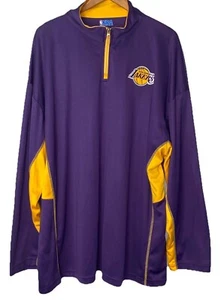 NBA Lakers Men’s Purple Gold 1/4 Zip Jacket Pullover Warmup Size 3xl - Picture 1 of 8