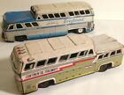 Greyhound & Continental Toy Buses Lot of 2 vintage Tin Litho Friction Japan