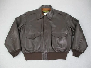 Vintage Leather Jacket 50R US Wings A-2 100% Goat Skin Dark Brown Flight Bomber - Picture 1 of 12