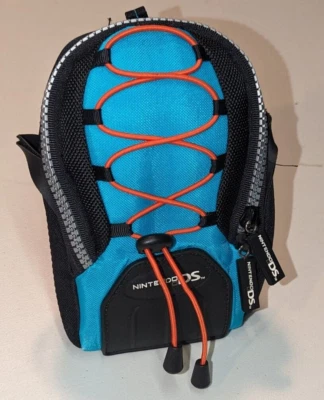 Mini Mochila Nintendo DS Estuche de Transporte Bolsa de Viaje Cian y Naranja Foto 1 de 4