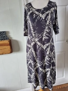 Masai Grey/cream Cold Shoulder Shift Dress Uk Med Nwt Summer Wardrobe Staple - Picture 1 of 10