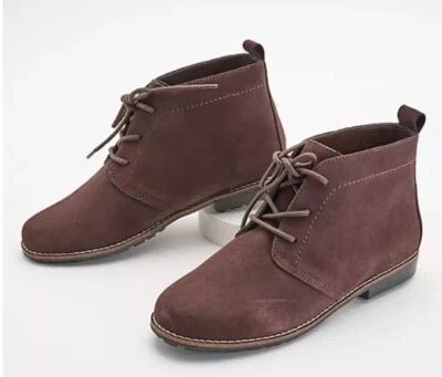 Nuevas botas chukka blancas de gamuza de vaca castaño rojizo de montaña con cordones marrón talla 10M Foto 1 de 4