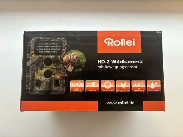 Rollei HD-2 Überwachungs-Wildkamera mit Bewegunssensor TFT IP54 1441p Video