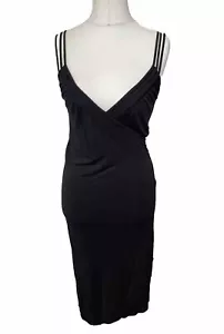 MARELLA Black Dress Size Medium Strappy Little Black Dress Max Mara 90s Style - Picture 1 of 11