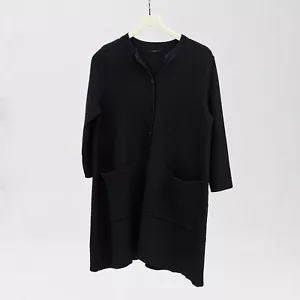 COS Black Waffle Knit Relaxed Fit Cardigan Jacket Size S - Picture 1 of 5