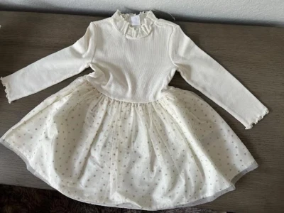 Vestido de vacaciones Baby Gap marfil tul dorado estrellas niño pequeño 2 AÑOS Foto 1 de 4