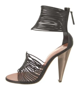 995 $ Giuseppe Zanotti braune Leder-Riemchensandalen Größe 5 35 - Bild 1 von 5