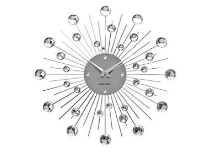 Karlsson KA4860 Sunburst Crystal Orologio da Muro, argento, plastica, metallo, s - Immagine 1 di 2