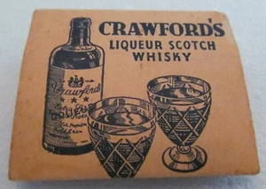 VINTAGE ADVERTISING MATCHBOOK W/4 WOOD GOLF TEES-CRAWFORD'S LIQEUR SCOTCH WHISKY - Picture 1 of 4