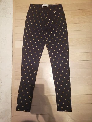 Leggings Abercrombie para meninas, tamanho M, azul marinho com bolinhas douradas  - Imagem 1 de 4