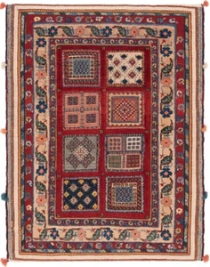 Nimbaft Handgeknüpfter Perserteppich 110x87 cm-Nomadic,Orient,Carpet,Rug,Rot - Picture 1 of 10