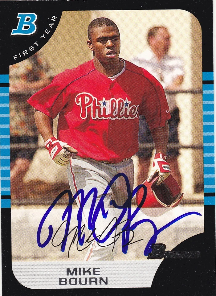 ПОДПИСАННАЯ КАРТОЧКА МАЙКЛА БОРНА ФИЛАДЕЛЬФИЯ ФИЛЛИС BRAVES ASTROS ORIOLES ИНДЕЙЦЫ - Изображение 1 из 1