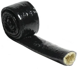 JDM BLACK Hose or Wiring loom insulation sleeve AN4 12 mm fire jacket cover 1M - Picture 1 of 1