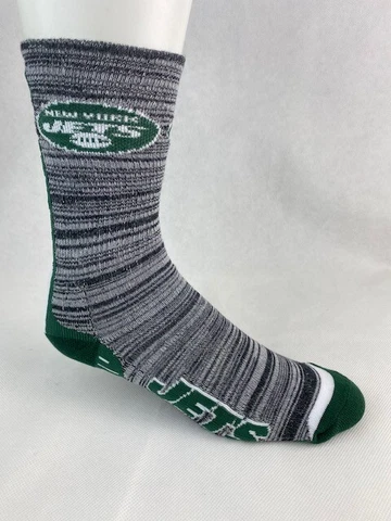 New York Jets Football Charcoal Gray Vortex RMC Crew Socks Cover