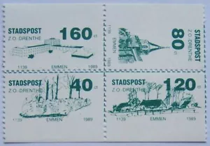 Stadspost Z.O. Drente 1989 - Blok van vier zegels 850 jaar Emmen - Picture 1 of 1