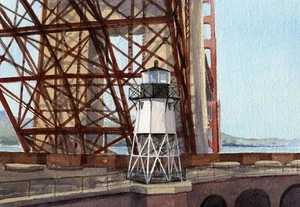 Fort Point Lighthouse Golden Gate San Francisco California Notecards - Imagen 1 de 2