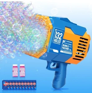 132 Hole Magic Rocket Launcher Pink Bubble Gun Bubble Bazooka Bubble Machine Toy - Picture 1 of 6