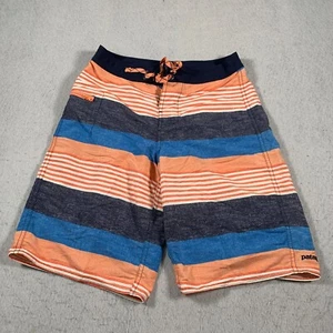 Patagonia Board Shorts Boys 12 Blue Orange Drawstring Swim Nylon - Picture 1 of 11
