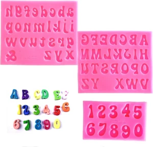 Letters Molds and Numbers Molds, Silicone Fondant Mold Chocolate Molds, 0-9 Numb - Picture 1 of 12