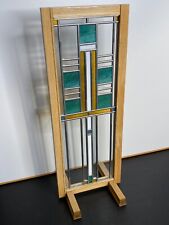 Frank Lloyd Wright Style Tabletop Prairie Framed Stained Glass by Robert Cooper