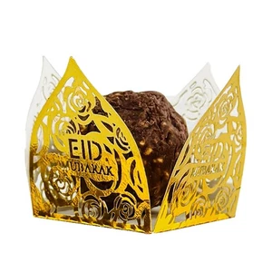 50Pcs Eid Mubarak Decoration Chocolate Wrappers Paper Candy Food Tray Box5547 - Bild 1 von 41