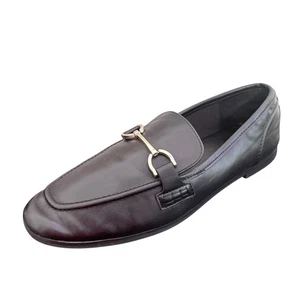 A New Day Gold Chainlink Faux Leather Womens Loafers Size 8 Black Slip On Preppy - Picture 1 of 11
