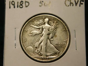 1918 D   Walking Liberty Half    Item # 12633 - Picture 1 of 2