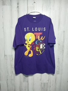 vtg 90s TWEETY BIRD ST LOUIS MISSOURI LOONEY TUNES CARTOON SOUVENIR t-shirt XL - Picture 1 of 6