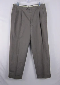 Pantalone uomo vintage Christian Dior lana plissettato 34x28 marrone con polsini Monsieur - Foto 1 di 11