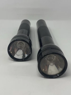 🔥 Lote de 2 lanternas Mag-Lite célula 2D e 3D alumínio preto testado nos EUA - Imagem 1 de 4