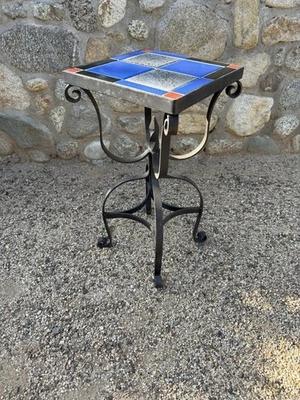 EARLY CALIFORNIA IRON TILE TABLE TAYLOR D&M CATALINA ERA SPANISH REVIVAL 20’s - Image 1 of 4