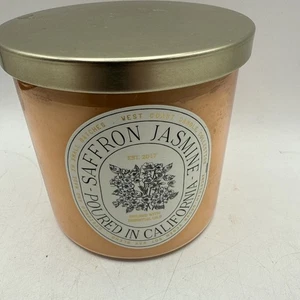 LEOBEN CO Saffron Vegan Soy Wax Blend Candle Glass Facet 17 oz 2 Wick - Picture 1 of 5