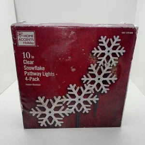 Home Accents Holiday 4 Pathway 10" Schneeflocke Marker Outdoor Weihnachtsdeko Neu - Bild 1 von 8