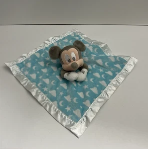 Disney Mickey Mouse Lovey Bebé Manta de Seguridad Peluche Blankie 11 x 11" Gris Azul - Imagen 1 de 11