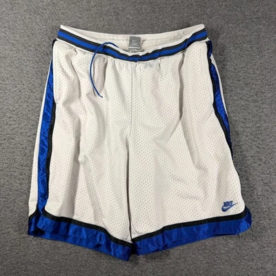 Pantalones Cortos De Baloncesto De Colección Y2K Nike Malla Para Hombres 2XL XXL Blanco Azul Sueltos Foto 1 de 4
