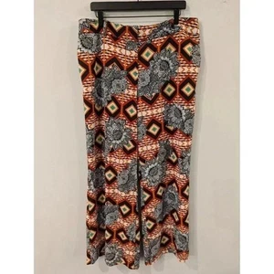 NY&C Colorful Geometric Floral Print Wide-Leg Pants - Groovy & Bold - Picture 1 of 7