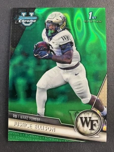 2023 Bowman University Chrome #147 Justice Ellison Green Lava Refractor #/99 - Picture 1 of 2