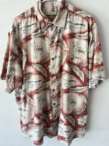 Summa Hawaii Hemd Ärmel Hemd 80%Seide Herren Gr. XL Palmen Hütten Flugzeuge - Bild 1 von 6