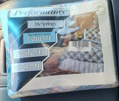 Sealed New Vintage Performance by Springs Twin Size Pattern Sheet Set Pillowcase - Image 1 of 2