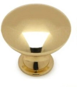 91167 poliertes MASSIVES MESSING runde Knöpfe Schrank Schublade Griffe 1-1/4" Durchmesser schwer - Bild 1 von 1