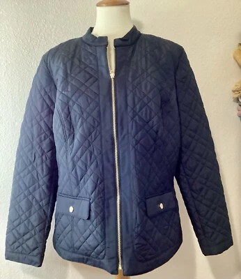 Charter Club Women's Black Quilted Zip Front Lightweight Jacket Large NWT - Image 1 of 4