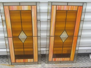 2- 12" x 24" Handcrafted stained glass window panels - Picture 1 of 3