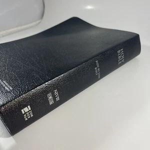 NIV 2011 Side By Side Bible Message Black Bonded Leather Silver Leaf Zondervan - Foto 1 di 10