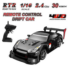 Carro Controle Remoto Drift Recarregável 4x4 1:14 Esportivo Preto/Azul