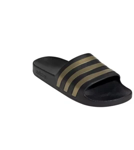 Neu Adidas Adilette Slide Sandalen schwarz/gold Herren 7 Damen 8 - Bild 1 von 3