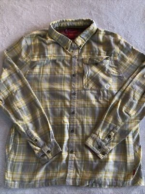 John M Browning Heritage Collection Flannel Shirt Men's  XXL 2xl Yellow Plaid Gr - Image 1 of 4